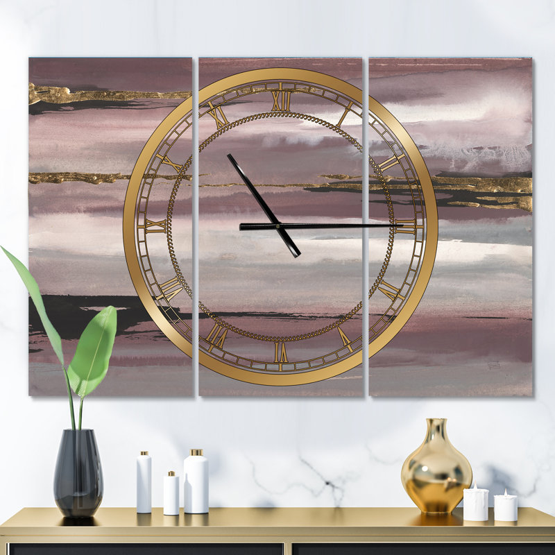 Horloge murale mauve Glam Storm II
