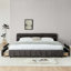 King Size  Upholstered Bed Frame With Thick Fabric, Chenille Fabric Grounded Queen Size Platform Bed With Headboard And Solid Frame. No Box Spring Needed88.5''*85.5''*24'')-363280402-363280403