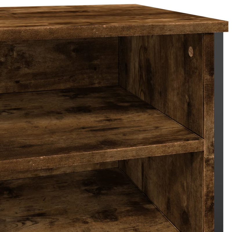 12 Pair Shoe Storage Cabinet, Smoked Oak