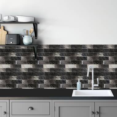 Black and White Glass Mosaic Tiles Affordable Kitchen and