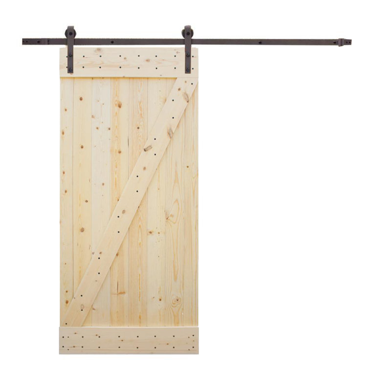 38'' x 84'' Solid Wood Paneled Unfinished without Installation Hardware Kit Barn Door