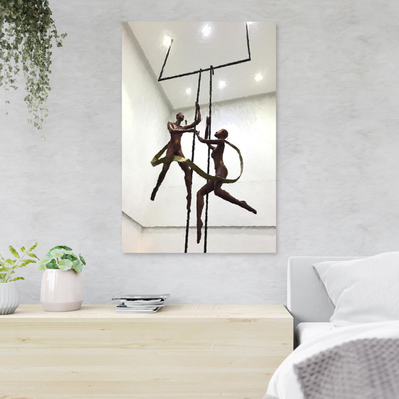 «Dancing Humans Hanging Decor Interior Room with Lights», reproduction d'art graphique sur toile tendue 1 pièce