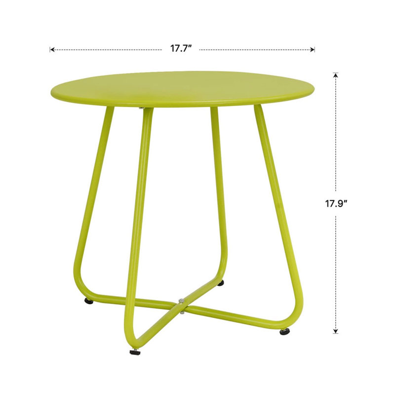 Table d'appoint en métal Adelynn, Vert citron