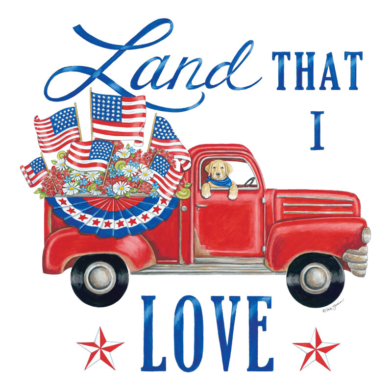 Land That I Love Dog 2885063, H 12 po x l 12 po, Non, Toile tendue
