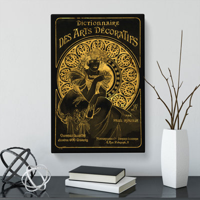 Decorative Gold by Alphonse Mucha - Wrapped Canvas Print