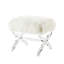 Repose-pieds 18 po en fausse fourrure transparente-27339214