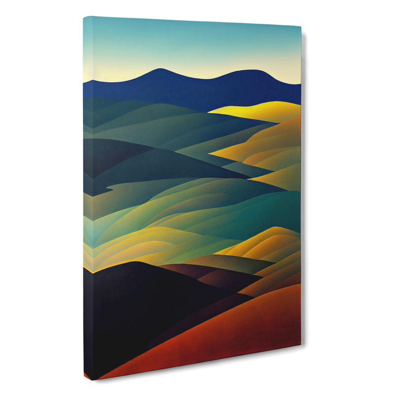 XV1022-346X Abstract Meadow Landscape No.2 - Print, Wrapped Canvas, No Matte, 50cm H x 35cm W