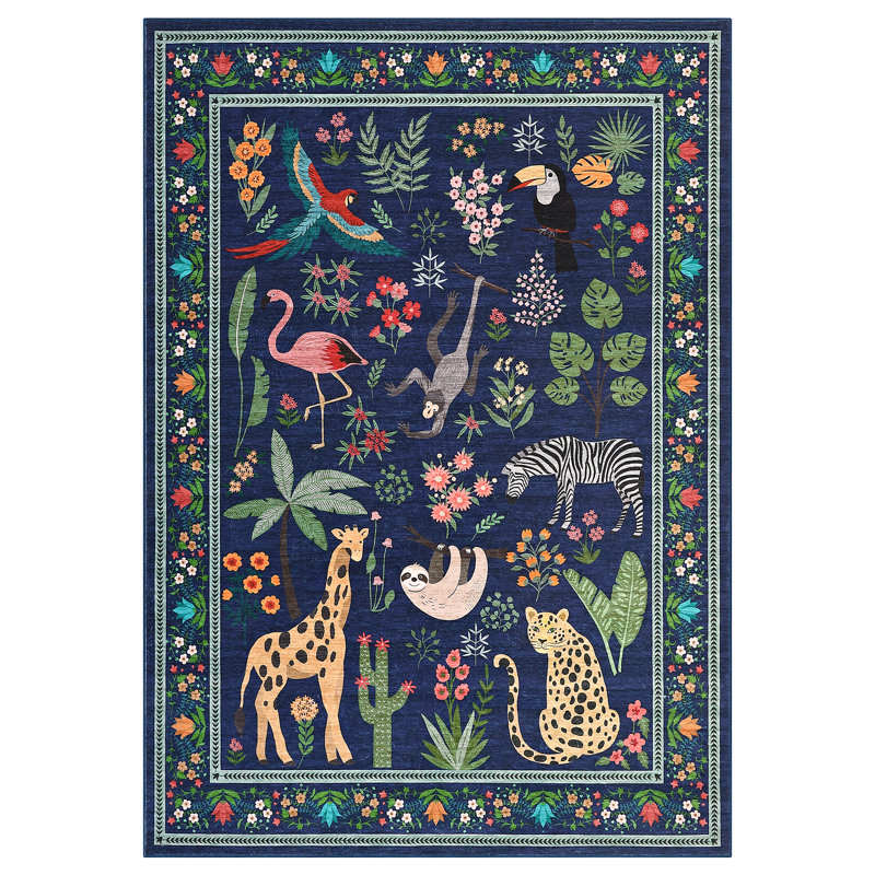 Area Rug Carpet  Area Rugs Washable Non-Slip, Floral Vintage Distress Print Pattern Medallion Carpet for Living Room Bedroom, Home Decor