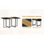 Ensemble de table de salle à manger 7 pièces avec 6 chaises en polyuréthane noir, table de cuisine rectangulaire à deux tons noir et grain de bois (planche de triamine), ensemble de mobilier de salle à manger moderne pour petit espace, appartement, restaurant-129226119-129226118
