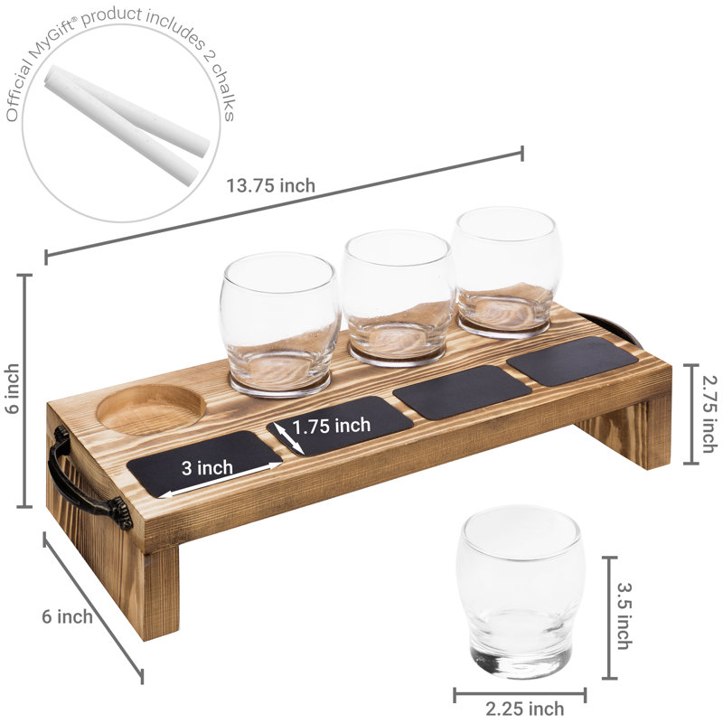 4 Piece 177ml Glass Beer Flight Set
