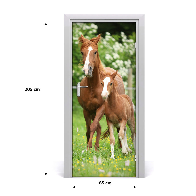 Mare And Foal Door Decal