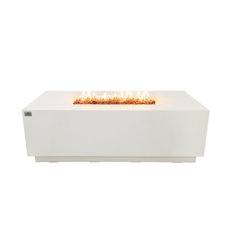 Table de foyer d'extérieur en béton avec tiroir coulissant pour réservoir de propane L 66 po x l 32 po x H 22 po Sedona