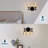 Modern Crystal Wall Sconce With Switch - 2-Light Black Vanity Lighting Fixture For Bathroom, Bedroom, Living Room, And Stairway
