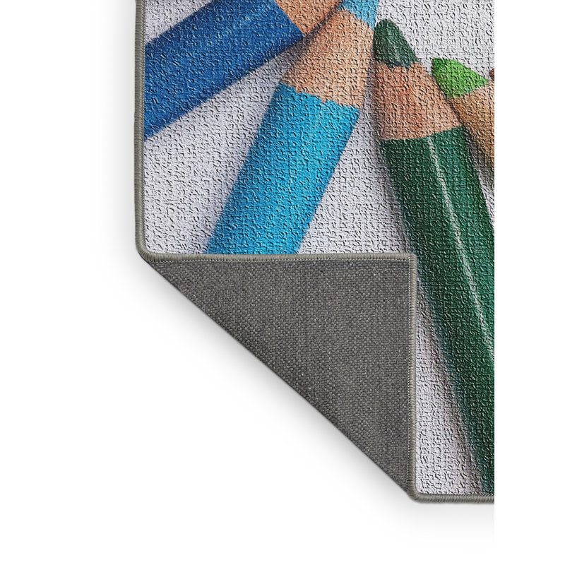 Rectangle Machine Woven / Power Loomed Rug, Rectangle 2' x 4'