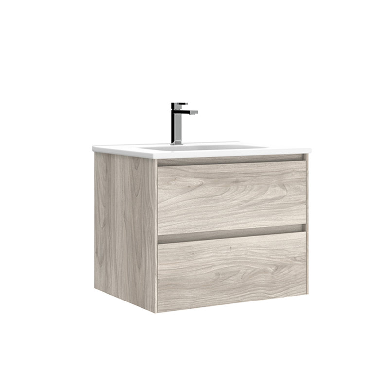 Perla Wall-Mounted Single Bathroom Vanity Set, Gray Pine, 24"