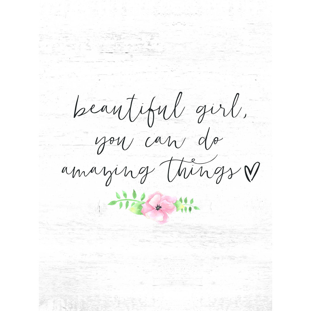 Beautiful Girl - Wrapped Canvas Print Trinx 