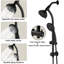 Douche noire matte avec barre coulissante en acier inoxydable et perceuse à 7 réglages de tige
