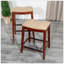 Tabouret de bar au fini cerisier avec siège confortable en cuir os et structure en bois franc durable, idéal pour la cuisine et les salles à manger-1208404392