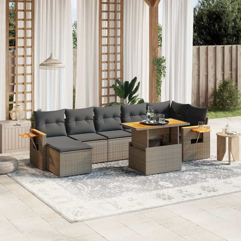 Ensemble de canapé de jardin en rotin PE Vidaxl