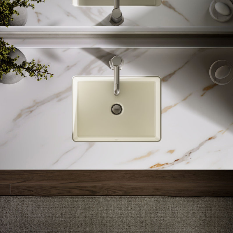 Under-Mount Bathroom Sink, Biscuit