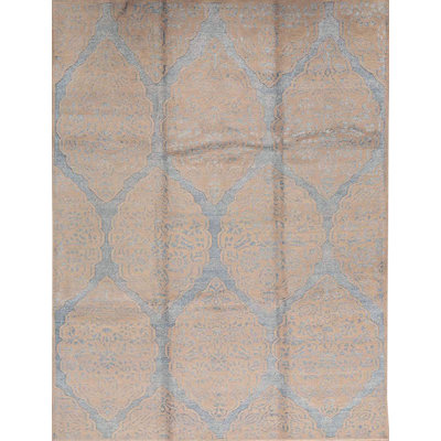 Geometric Area Rug in Light Blue/Beige