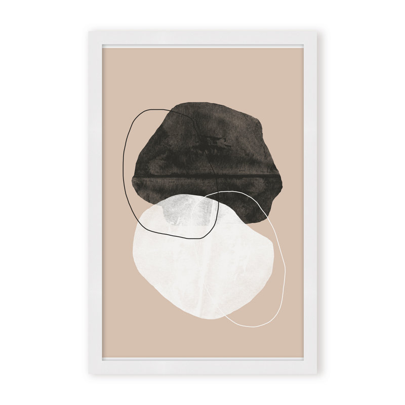Cosmic Abstract by The Miuus Studio - Picture Frame Painting on Paper, 24" H x 16" W x 1.125" D, Black, Framed Matted Print