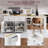 Transitional Kitchen Island With Extendable Dining Table For 2-4 People, Rolling Kitchen Island Table With Storage Cabinet And Drawers-136569088