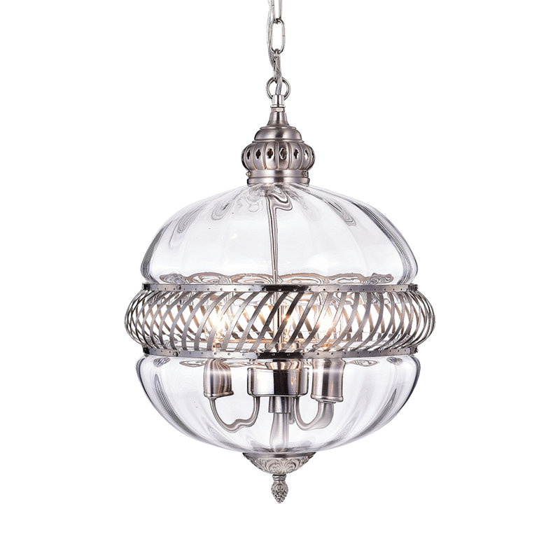 Luminaire suspendu sphère unique 3 lumières Flannigan