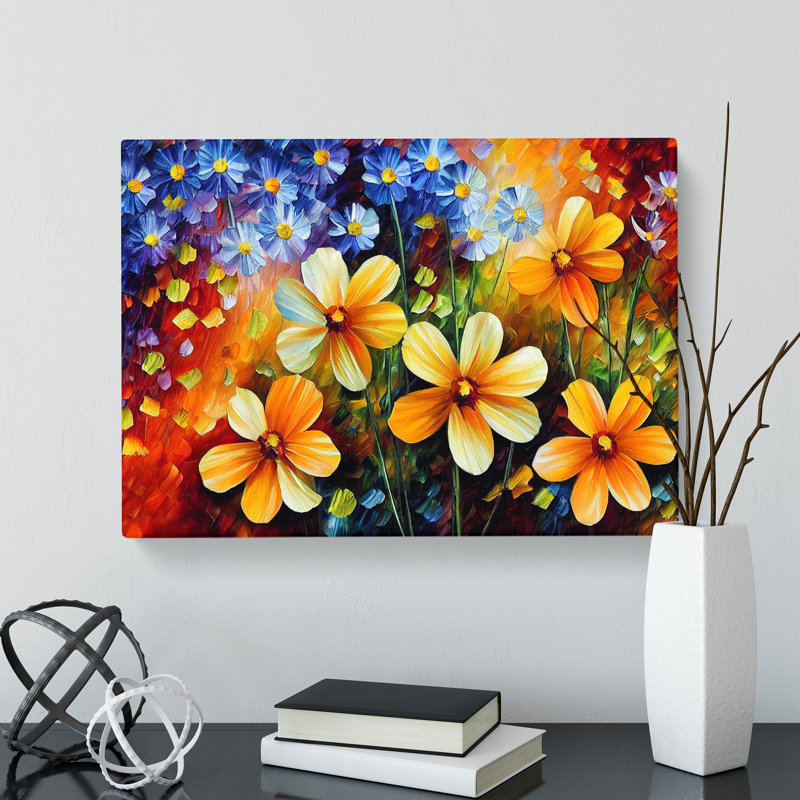 Painted Wildflowers Vol.6 Abstract - Wrapped Canvas, 40cm H x 60cm W x 3cm D