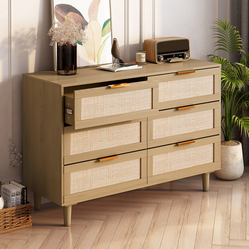 Junor Accent Chest, Natural/Light Natural, Gold