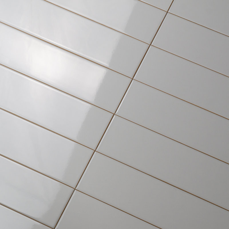 Shades 3" x 12" Glossy Subway Wall Tile, Silver Light Gray