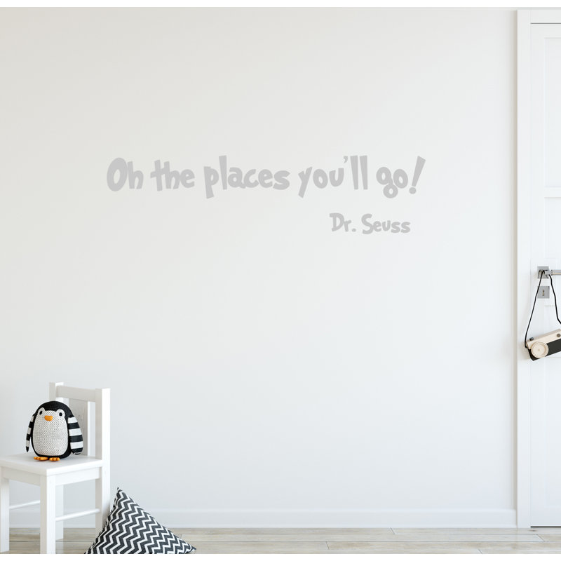 Décalcomanie murale oh the places you go seuss, Argent