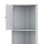 Armoire de rangement d'angle, haute avec 2 portes et 3 tablettes, tablettes réglables, tablette ouverte pour la salle de bain, la cuisine et le salon-1223092880