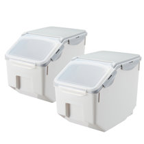 Chicken Pieces Stackable Strong Tote Bin, Plastic Organizer Box, Black Base & Yellow Snap-On Lid 64L (6/Case)