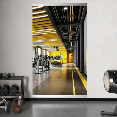 Large Home Gym Mirror 36 x 72 Inch 1 Piece Single Panel Oversized Dance Studio Mirror Wall Mounted Frameless Full Length Tempered Glass Mirror