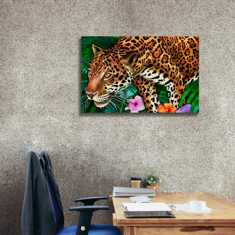  «Jaguar» par Tim Jeffs, art mural sur toile, H 26 po x l 40 po