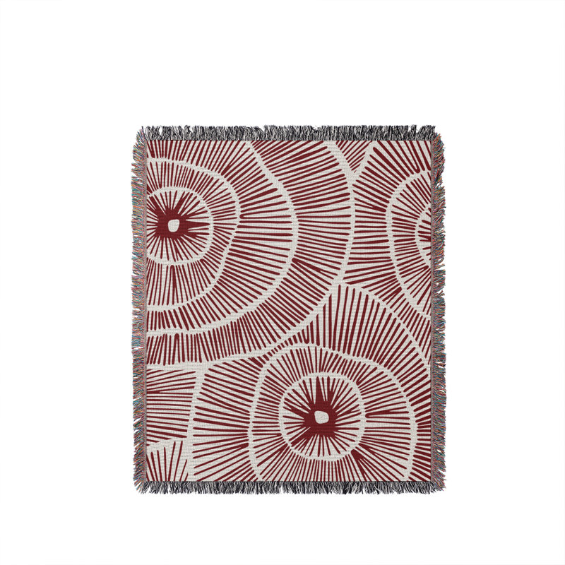 Jeté en coton Ray, 50 x 60, Rouge