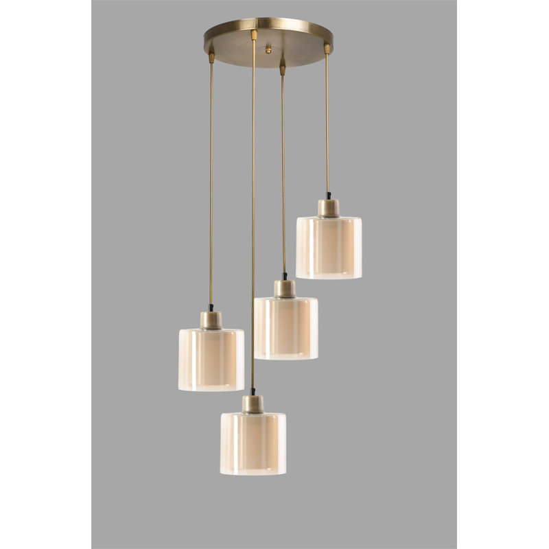 Lustre scandinave Glam, couleur cuivre, 27,6 po x 11,8 po | Fabrication 100% métal, peinture séchée au four et revêtement en culbutage | Douille E27, 40 W maximum | Parfait pour les salons et salles à manger modernes, conception élégante