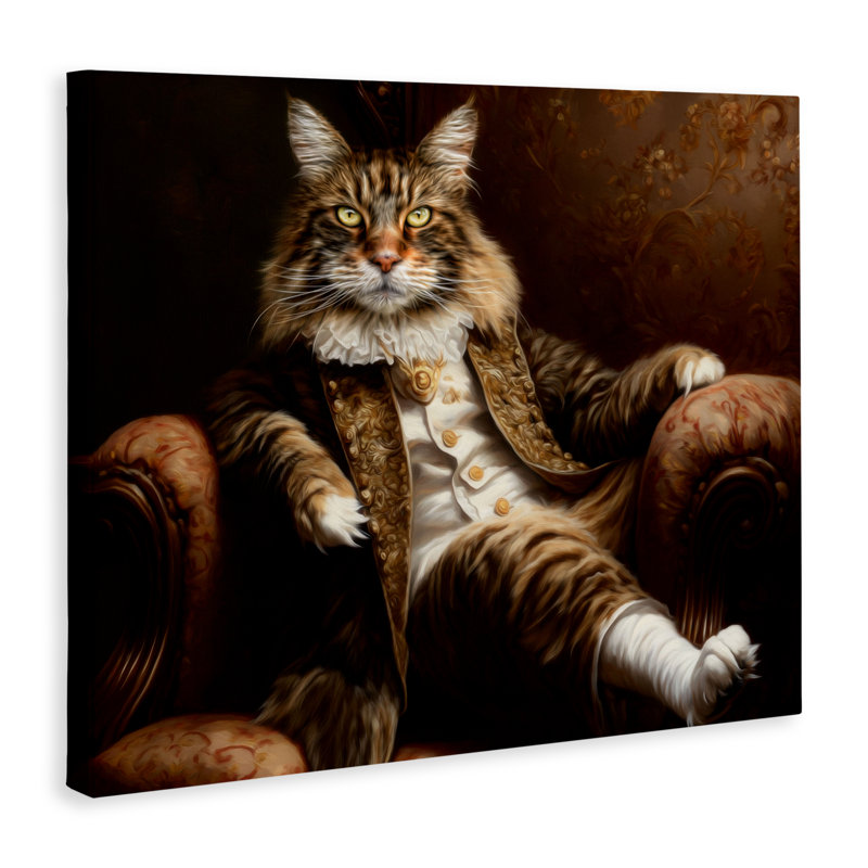 Toile Baron Whiskerton Cat, design par Kelley Parker, H 16 po x l 20 po