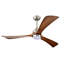 Ventilateur de plafond de 52 pouces avec lumière DEL, commande à distance, 3 pales en bois massif, moteur à courant continu à densité humide, nickel