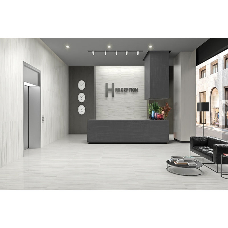 Marble 24" x 48" Porcelain Marble Look Wall & Floor Tile, White/Gray