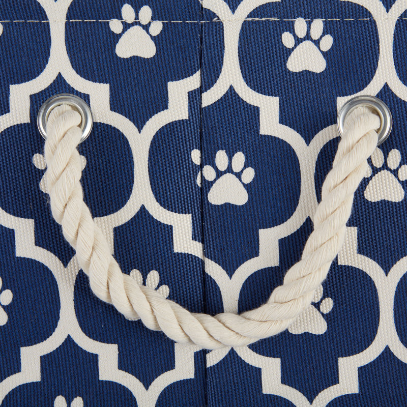 Panier en tissu Lattice Paw, H 12 po x l 16 po x P 10 po, Bleu nautique