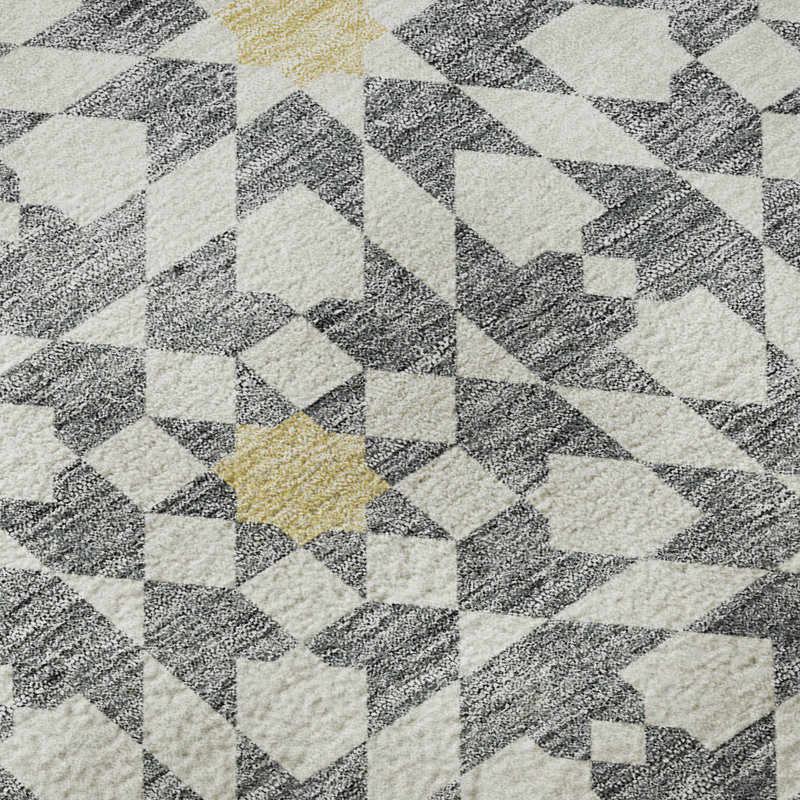 Premium Machine Washable Tweedy Gray Rug, Rectangle 3' x 5'