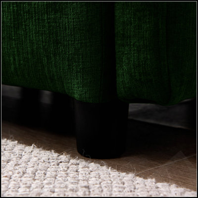 Canapé d'angle modulaire de 105 pouces, recouvert de tissu chenille doux, 3 places avec pouf, canapé en L pour un confort et un style optimaux.