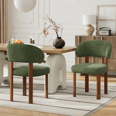 Modern Upholstered Dining Chair with Curved Back