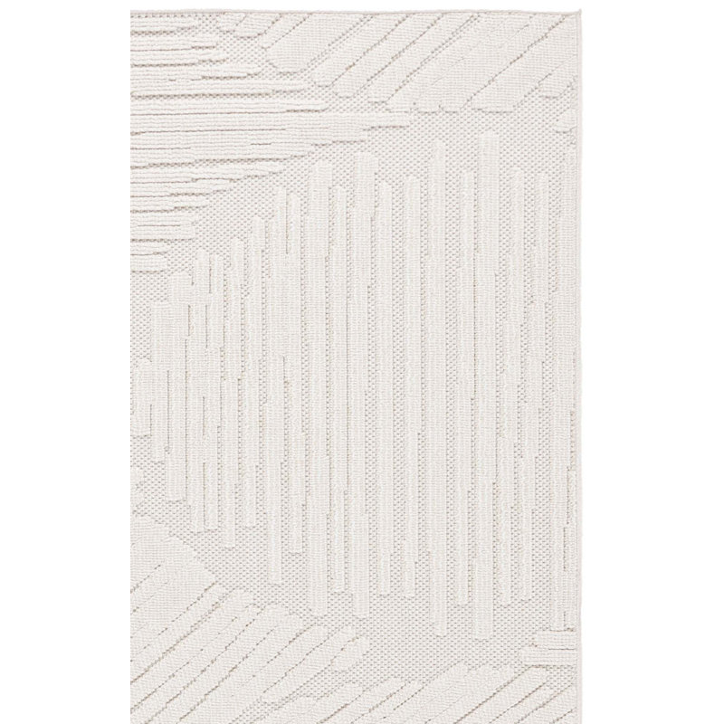 Delrae Performance Abstract Indoor/Outdoor Area Rug, Square 6'7"