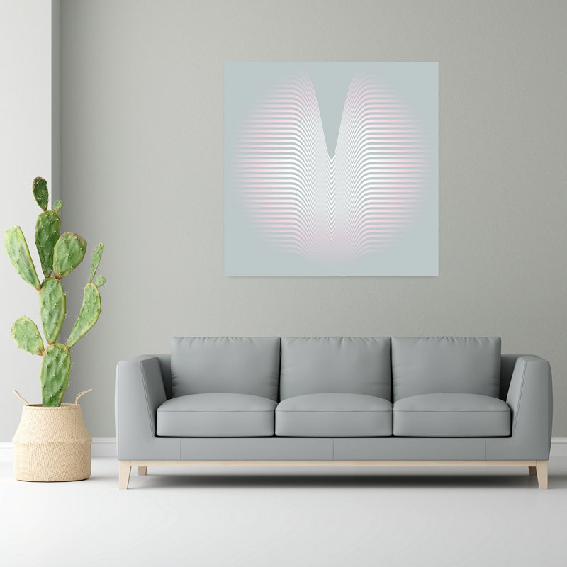 Art contemporain, art géométrique délicat et élégant, H 48 po x l 48 po