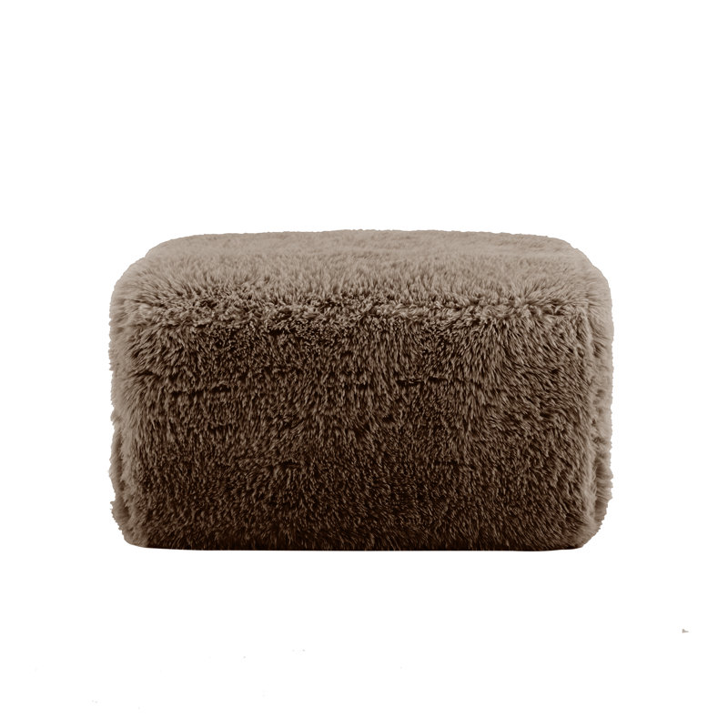 Plush Fabric Ottoman For Living Room – Perfect Footrest, Spare Seat & Decorative Accent, Dark Brown