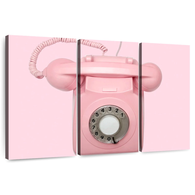 Téléphone rotatif rose Kerner, H 24 po x l 38 po