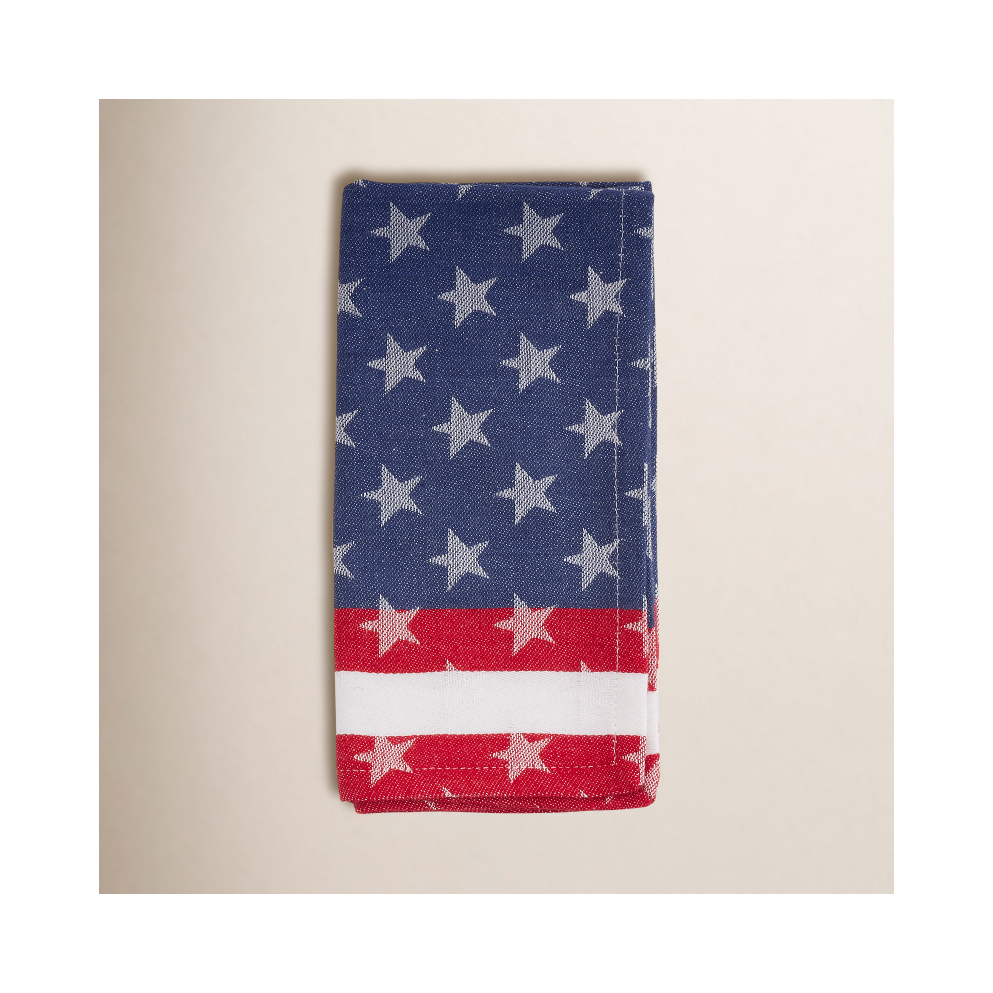 Navy Blue American Flag Design Stripe Star Cotton Cloth Napkins 20" W X 20" L, Set Of 4